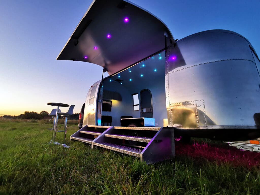 Airstream Safari Mobile Stage After Sunset